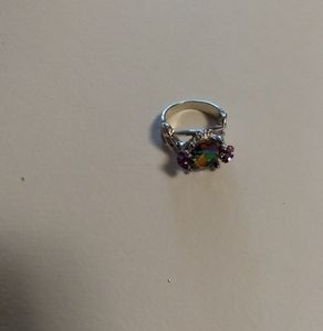 EMERALD AND AMETHYST RING